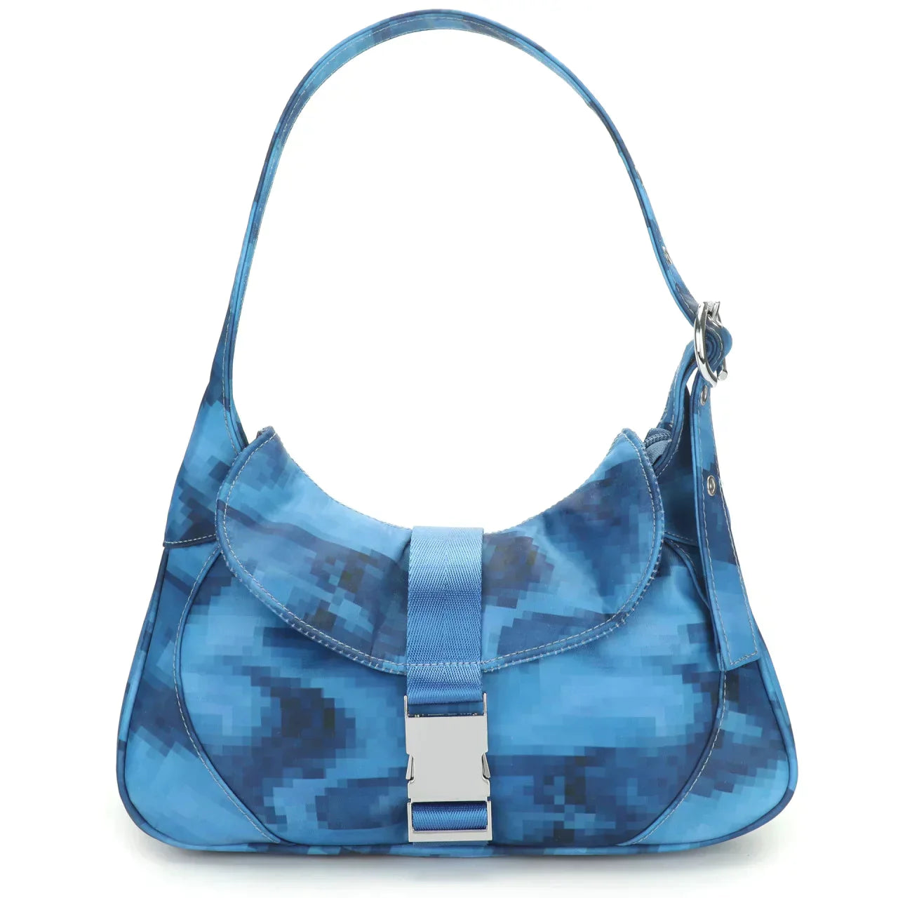 THE RECYCLED THEA SHOULDER BAG - PIXEL DESERT BLUE  - VIA SILFEN | Only €72 | NOW AVAILABLE TO SHOP at IAMINHATELOVE