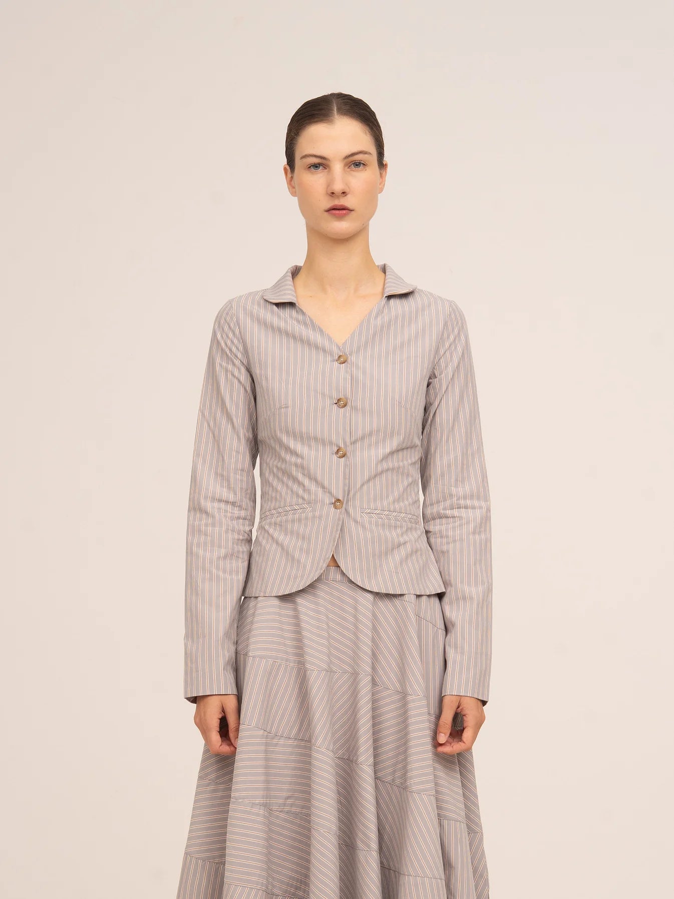 THE MIDNIGHT STRIPED GREY SHIRT  - VIA CARMEN SAYS | Only €75 | NOW AVAILABLE TO SHOP at IAMINHATELOVE 