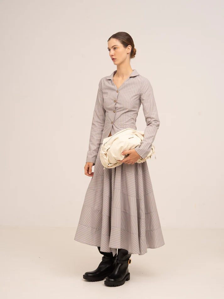 THE MIDNIGHT STRIPED GREY SHIRT  - VIA CARMEN SAYS | Only €75 | NOW AVAILABLE TO SHOP at IAMINHATELOVE 