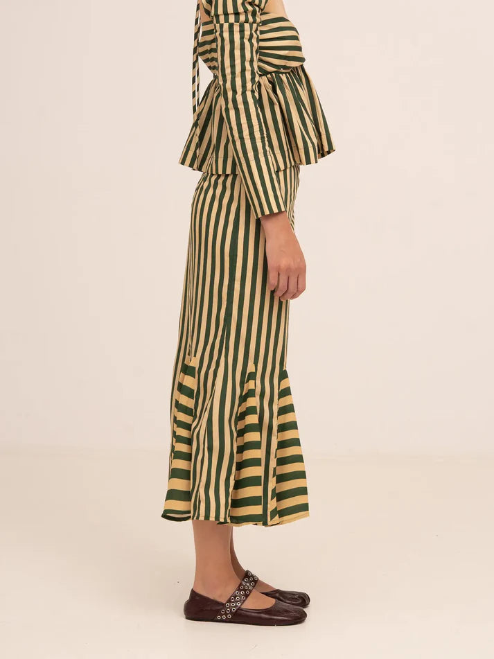 THE GARLAND MIDI GREEN STRIPED SKIRT  - VIA CARMEN SAYS | Only €83 | NOW AVAILABLE TO SHOP at IAMINHATELOVE 