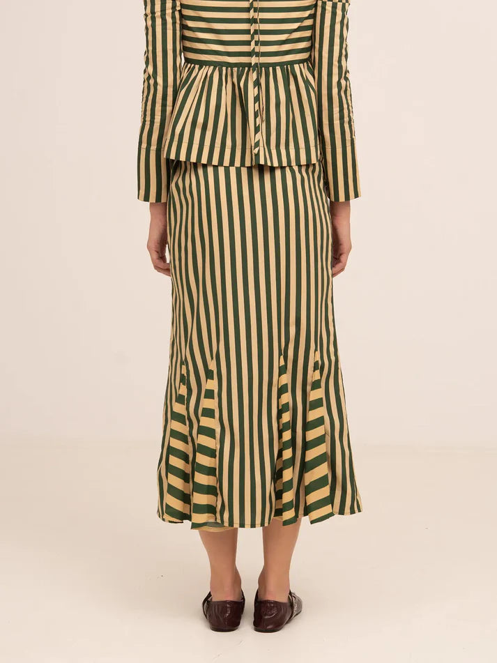 THE GARLAND MIDI GREEN STRIPED SKIRT  - VIA CARMEN SAYS | Only €83 | NOW AVAILABLE TO SHOP at IAMINHATELOVE 