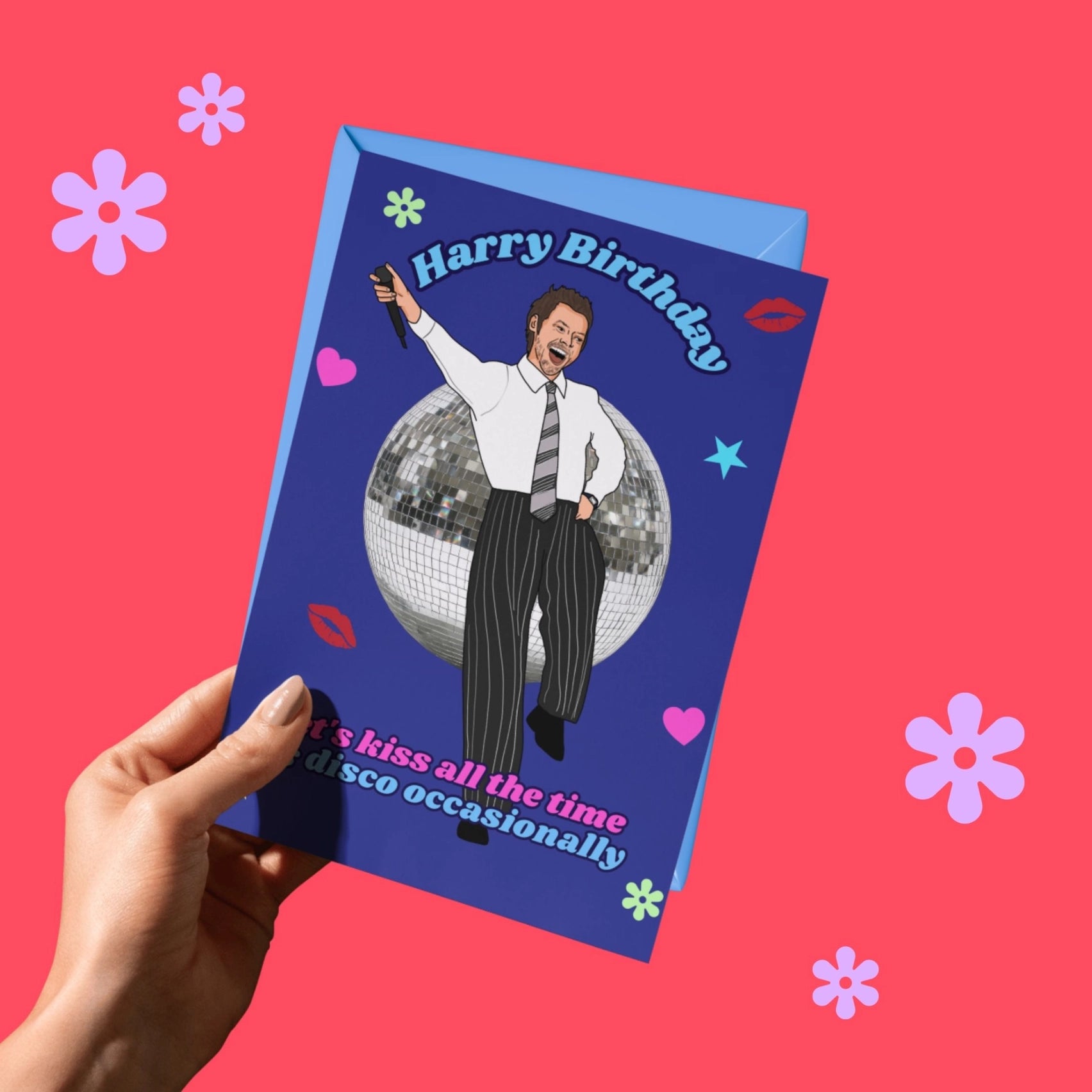 THE HARRY BDAY! KISS + DISCO GREETING CARD  - VIA IAMINHATELOVE | Only €4 | NOW AVAILABLE TO SHOP at IAMINHATELOVE 