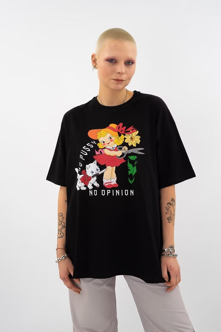 THE NO P*SSY, NO OPINION OVERSIZED T-SHIRT  - VIA OVARY GANG | Only €39 | NOW AVAILABLE TO SHOP at IAMINHATELOVE 