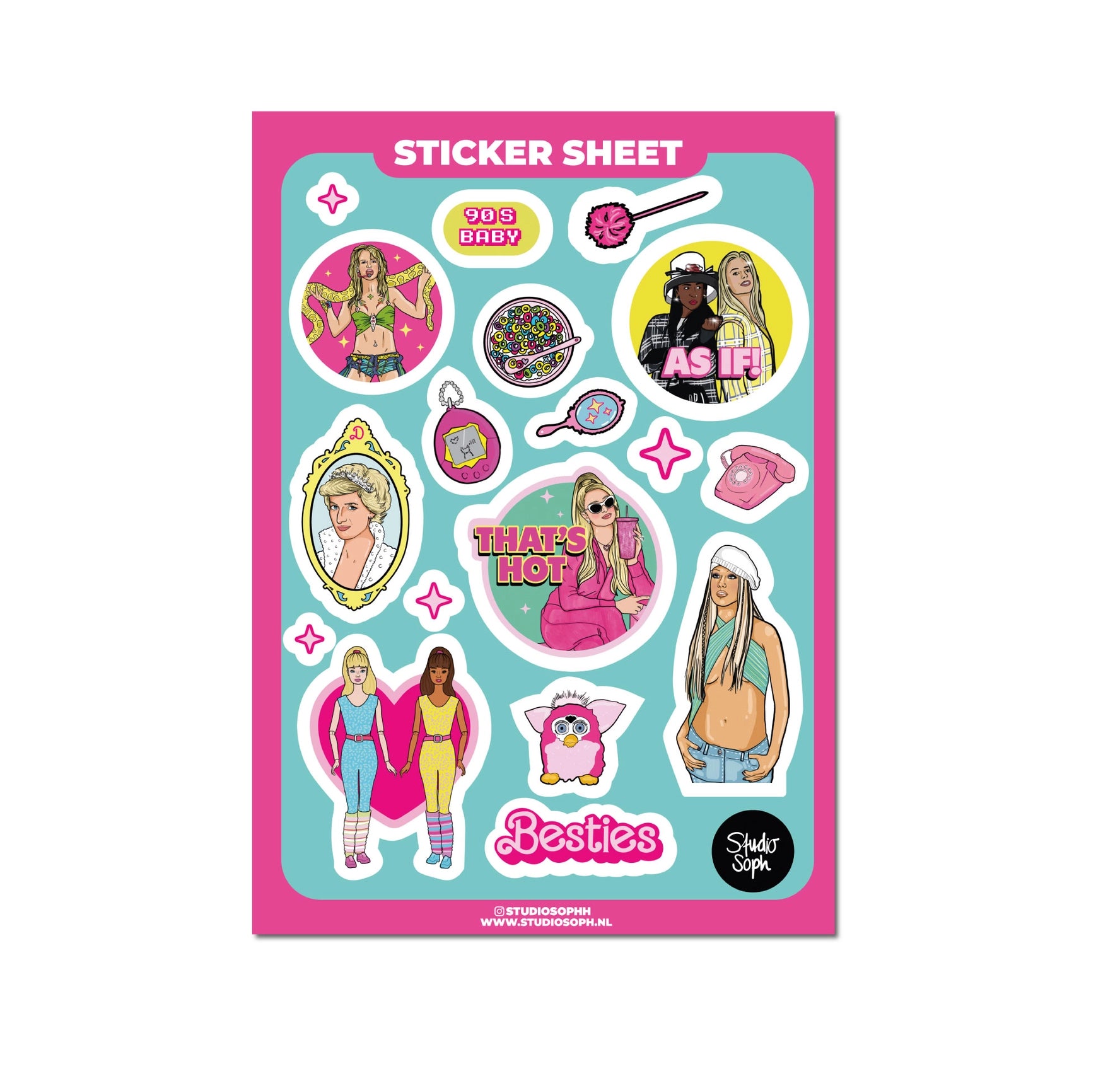 THE 90'S GIRLHOOD STICKER SHEET  - VIA IAMINHATELOVE | Only €6 | NOW AVAILABLE TO SHOP at IAMINHATELOVE 
