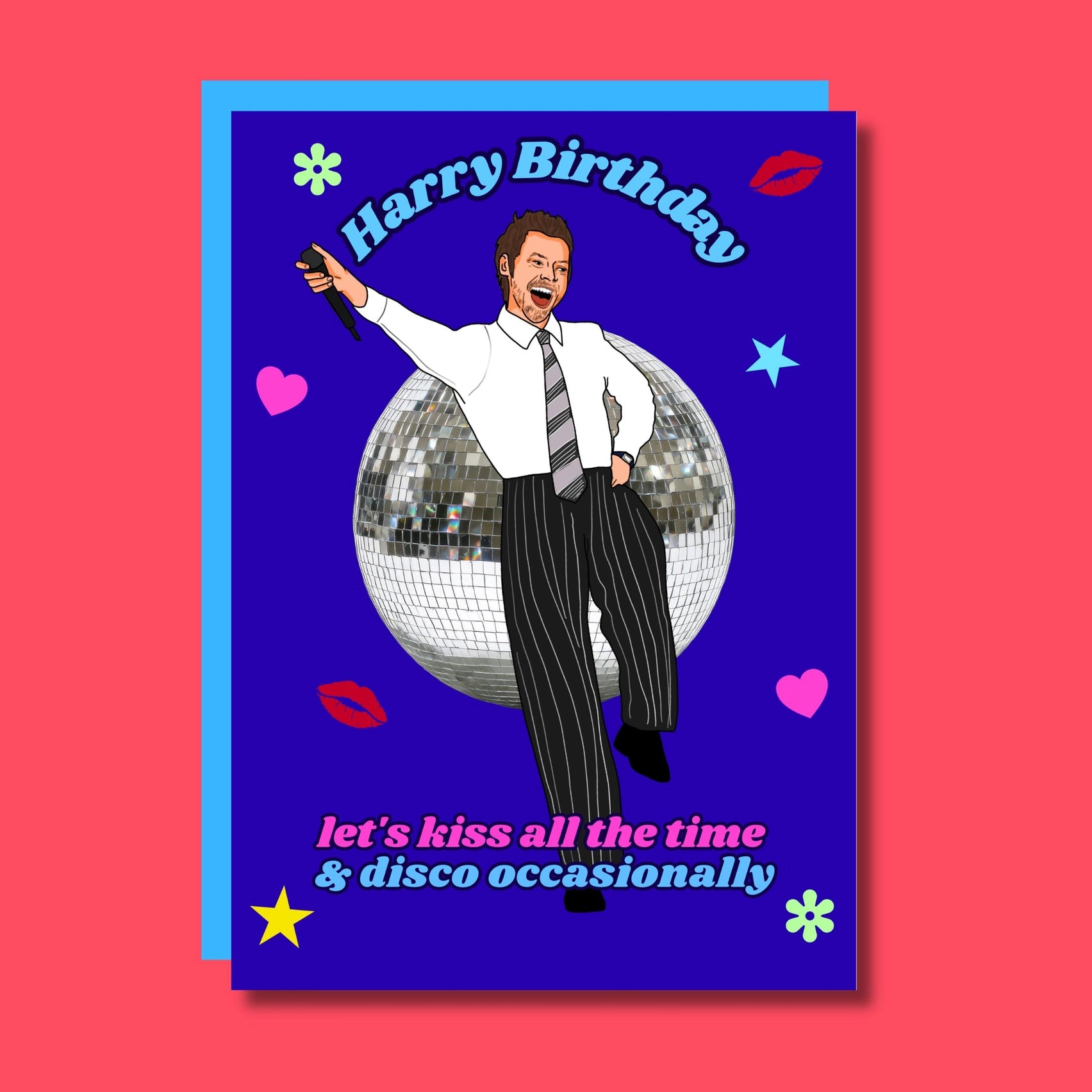 THE HARRY BDAY! KISS + DISCO GREETING CARD  - VIA IAMINHATELOVE | Only €4 | NOW AVAILABLE TO SHOP at IAMINHATELOVE 