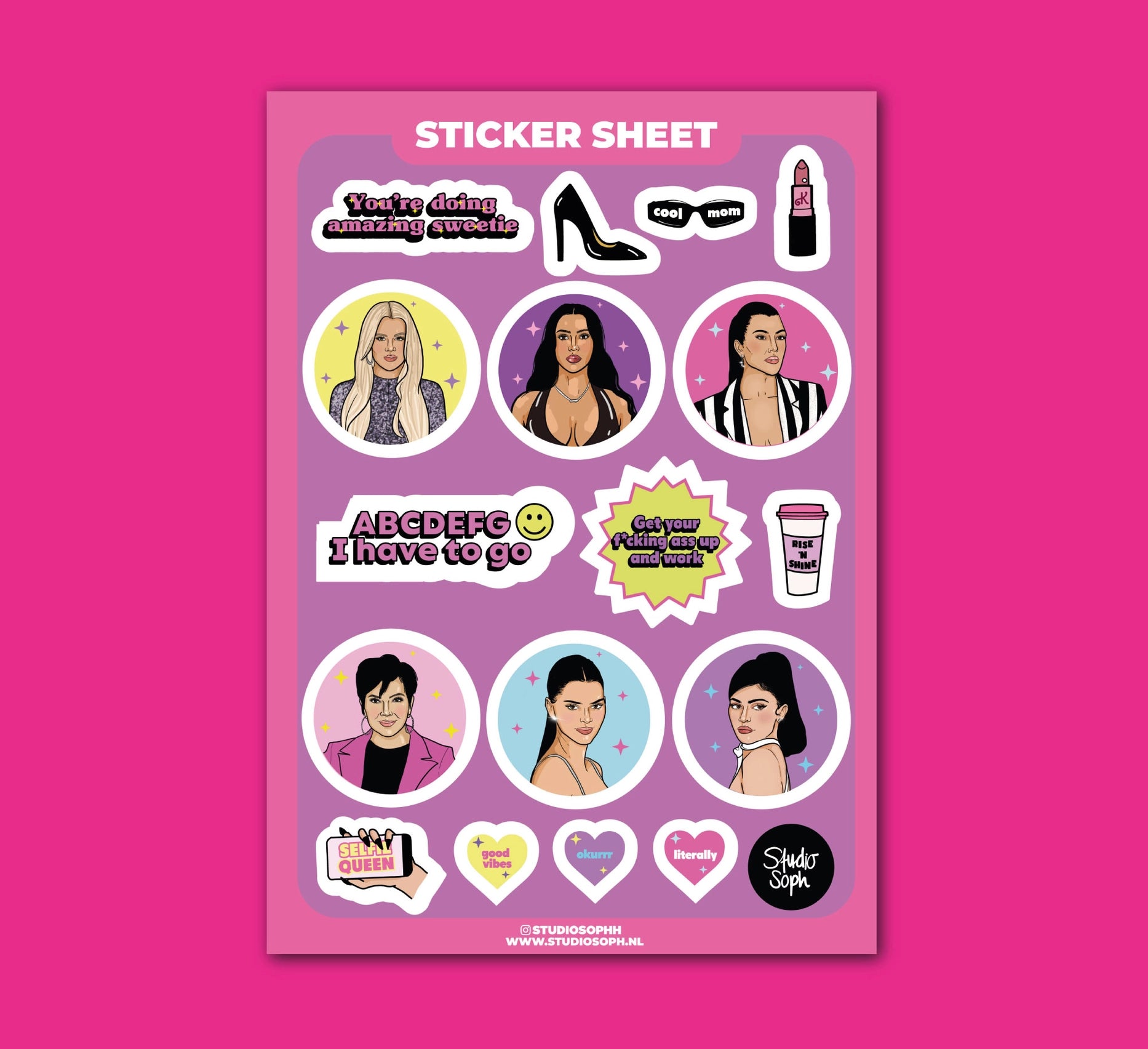 THE KEEPING UP WITH! STICKER SHEET  - VIA IAMINHATELOVE | Only €6 | NOW AVAILABLE TO SHOP at IAMINHATELOVE 