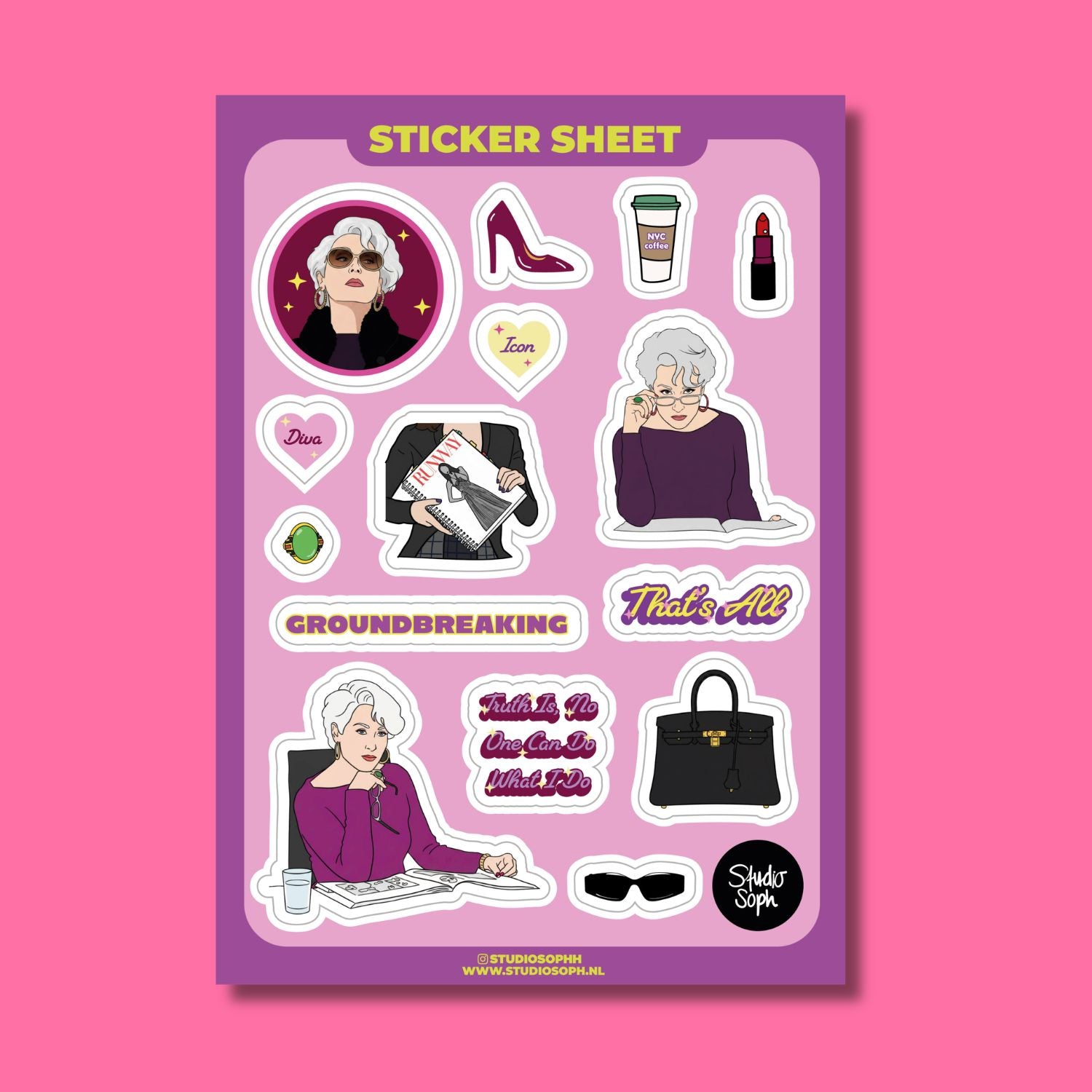 THE D WEARS FASHUN! STICKER SHEET  - VIA IAMINHATELOVE | Only €6 | NOW AVAILABLE TO SHOP at IAMINHATELOVE 