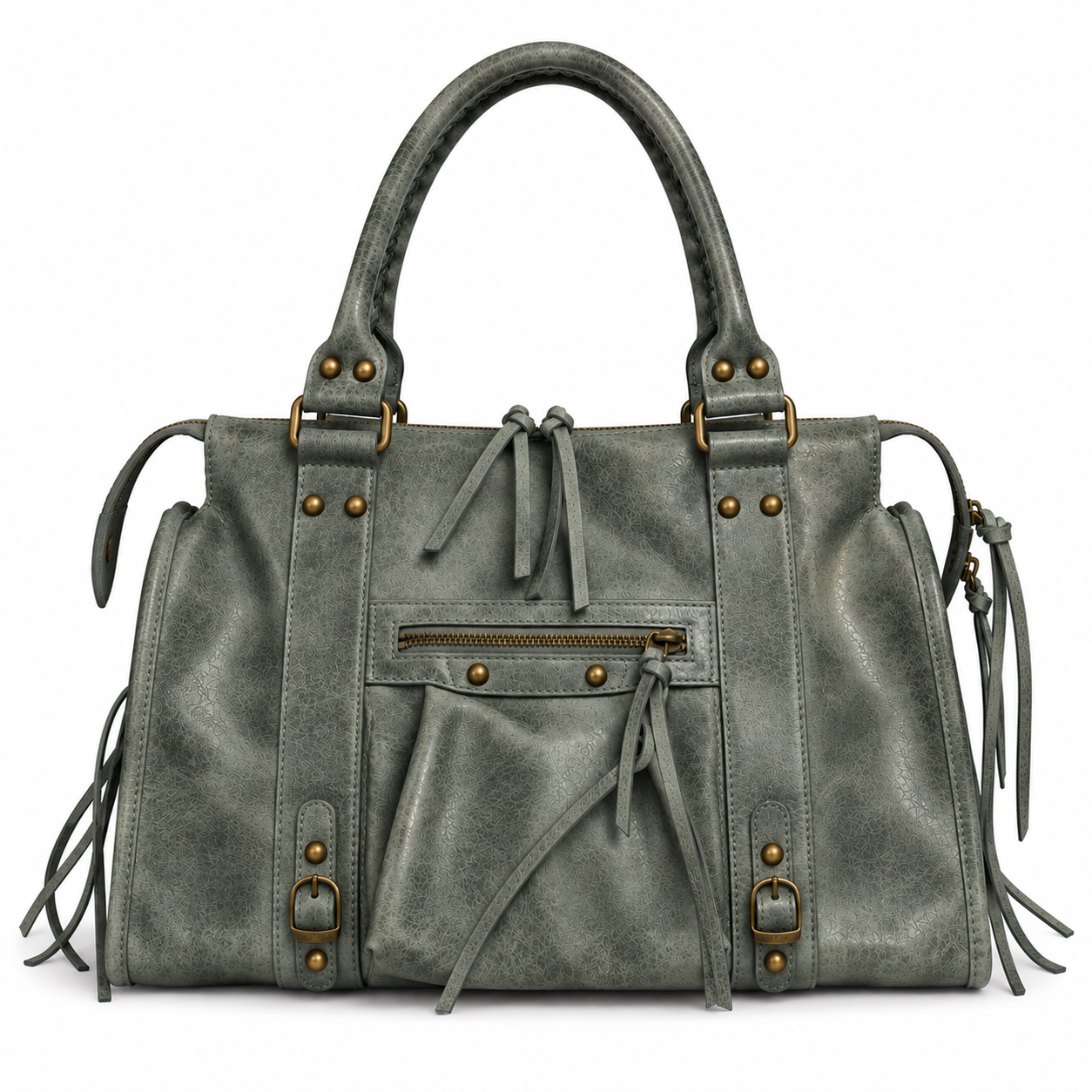 THE ROXY CITY LEATHER BAG - MUTED GREYISH KHAKI  - VIA CURATED BY | Only €135 | NOW AVAILABLE TO SHOP at IAMINHATELOVE 