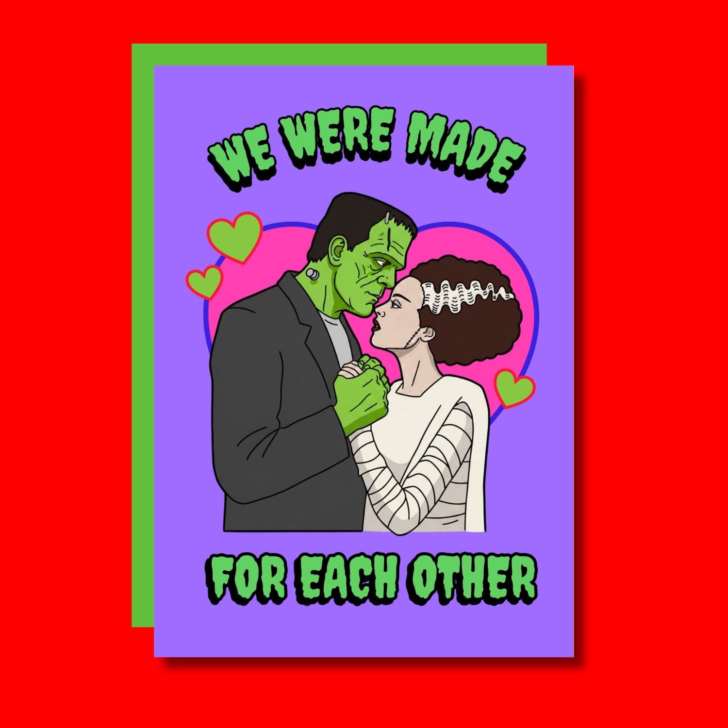 THE MADE FOR EACH OTHER! MONSTER LOVE <3 GREETING CARD  - VIA IAMINHATELOVE | Only €4 | NOW AVAILABLE TO SHOP at IAMINHATELOVE 