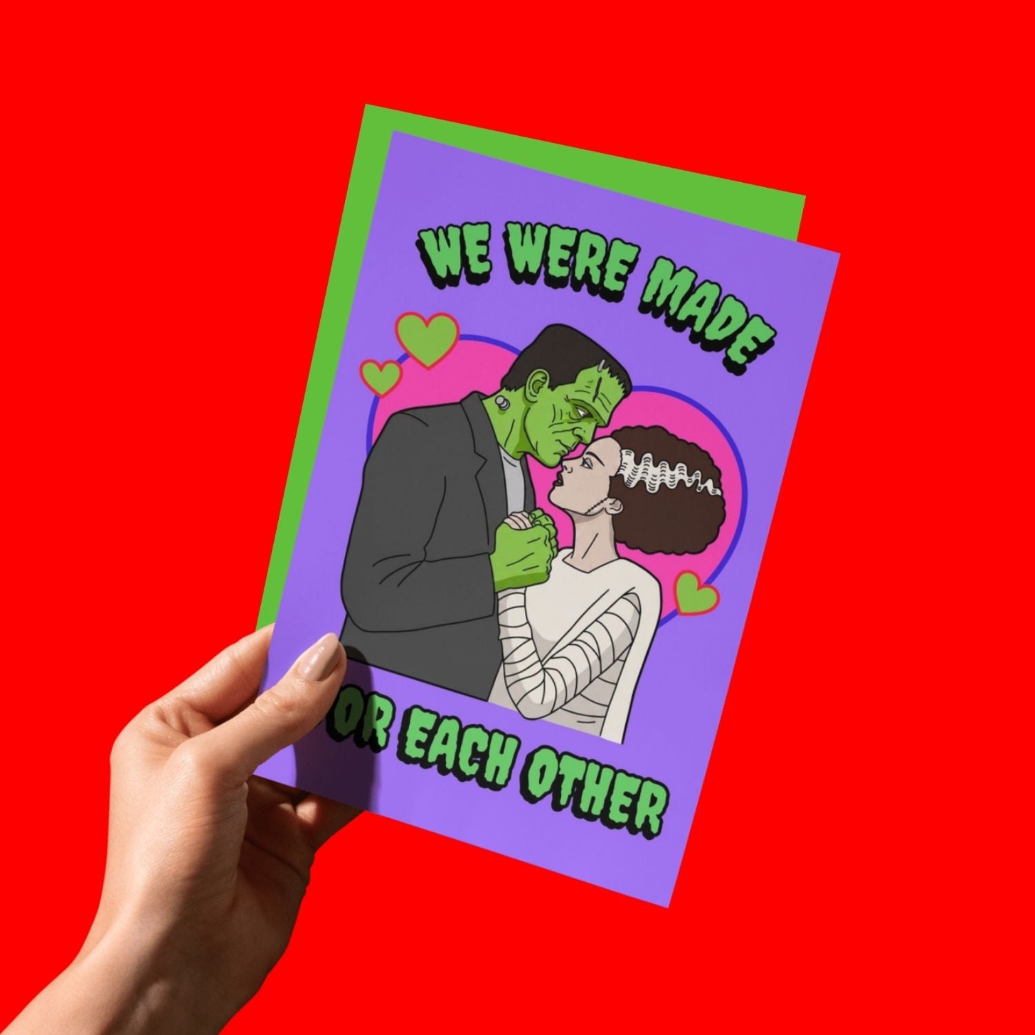 THE MADE FOR EACH OTHER! MONSTER LOVE <3 GREETING CARD  - VIA IAMINHATELOVE | Only €4 | NOW AVAILABLE TO SHOP at IAMINHATELOVE 