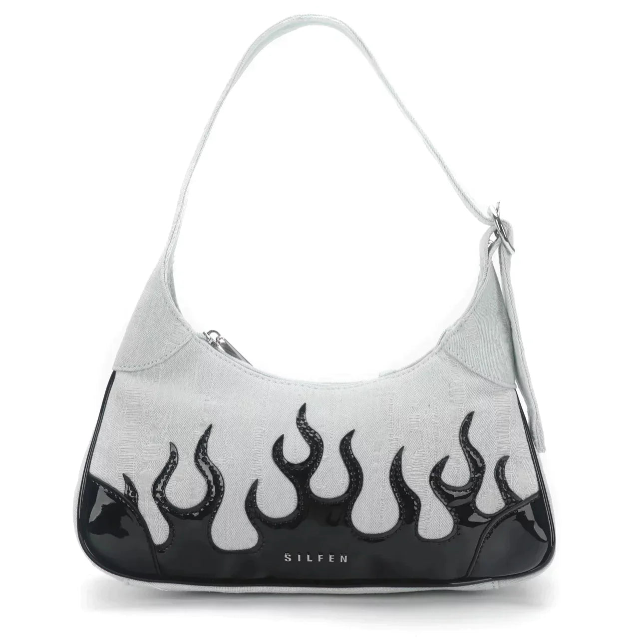 THORA SHOULDER BAG - DISTRESSED DENIM FLAME  - VIA SILFEN | Only €80 | NOW AVAILABLE TO SHOP at IAMINHATELOVE