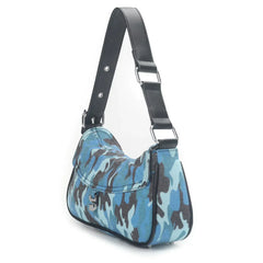 THE CLEO SHOULDER MINI BAG - CAMOUFLAGE BLUE