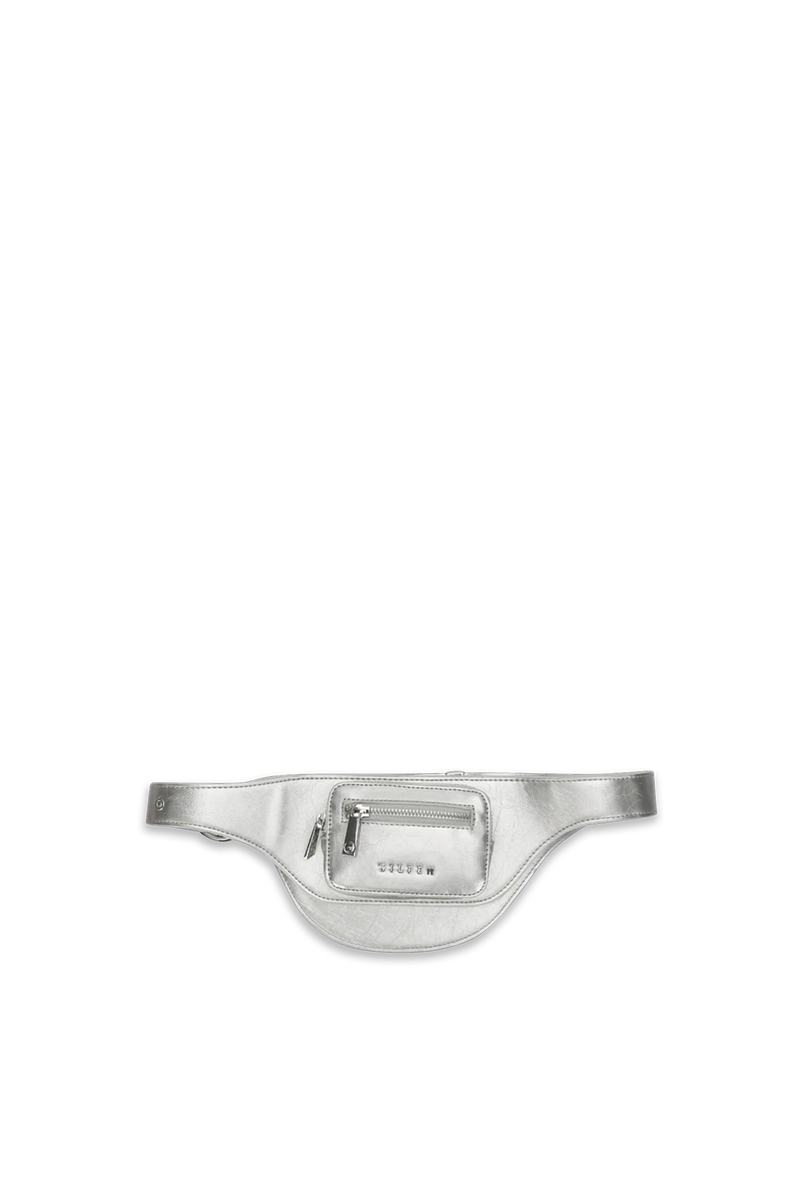 THE ELIZA FESTIVAL BELT IN DISTRESSED VEGAN LEATHER - SILVER  - VIA SILFEN | Only €69.99 | NOW AVAILABLE TO SHOP at IAMINHATELOVE