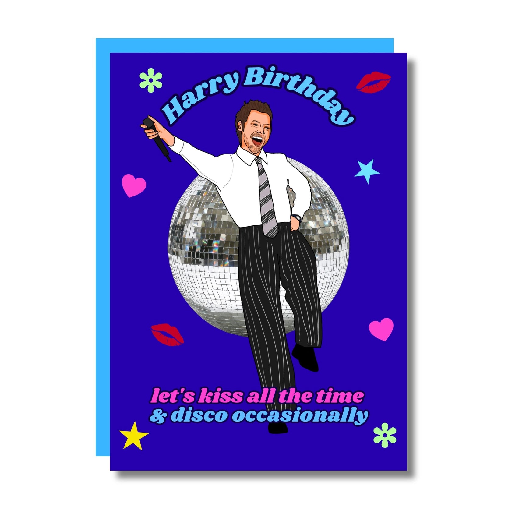 THE HARRY BDAY! KISS + DISCO GREETING CARD  - VIA IAMINHATELOVE | Only €4 | NOW AVAILABLE TO SHOP at IAMINHATELOVE 