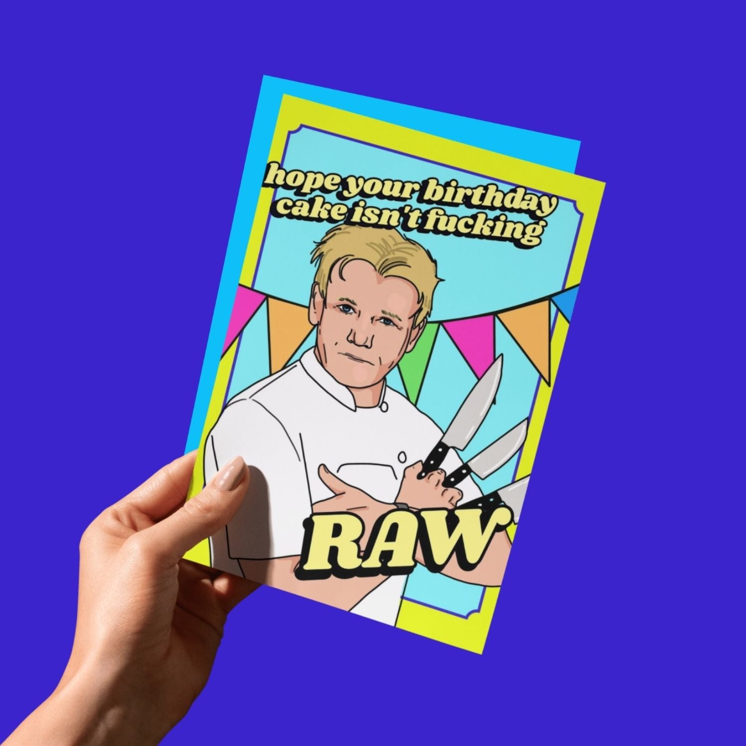 THE BDAY CAKE ISN'T FUCKING RAW! GORDON RAMSEY GREETING CARD  - VIA IAMINHATELOVE | Only €4 | NOW AVAILABLE TO SHOP at IAMINHATELOVE 