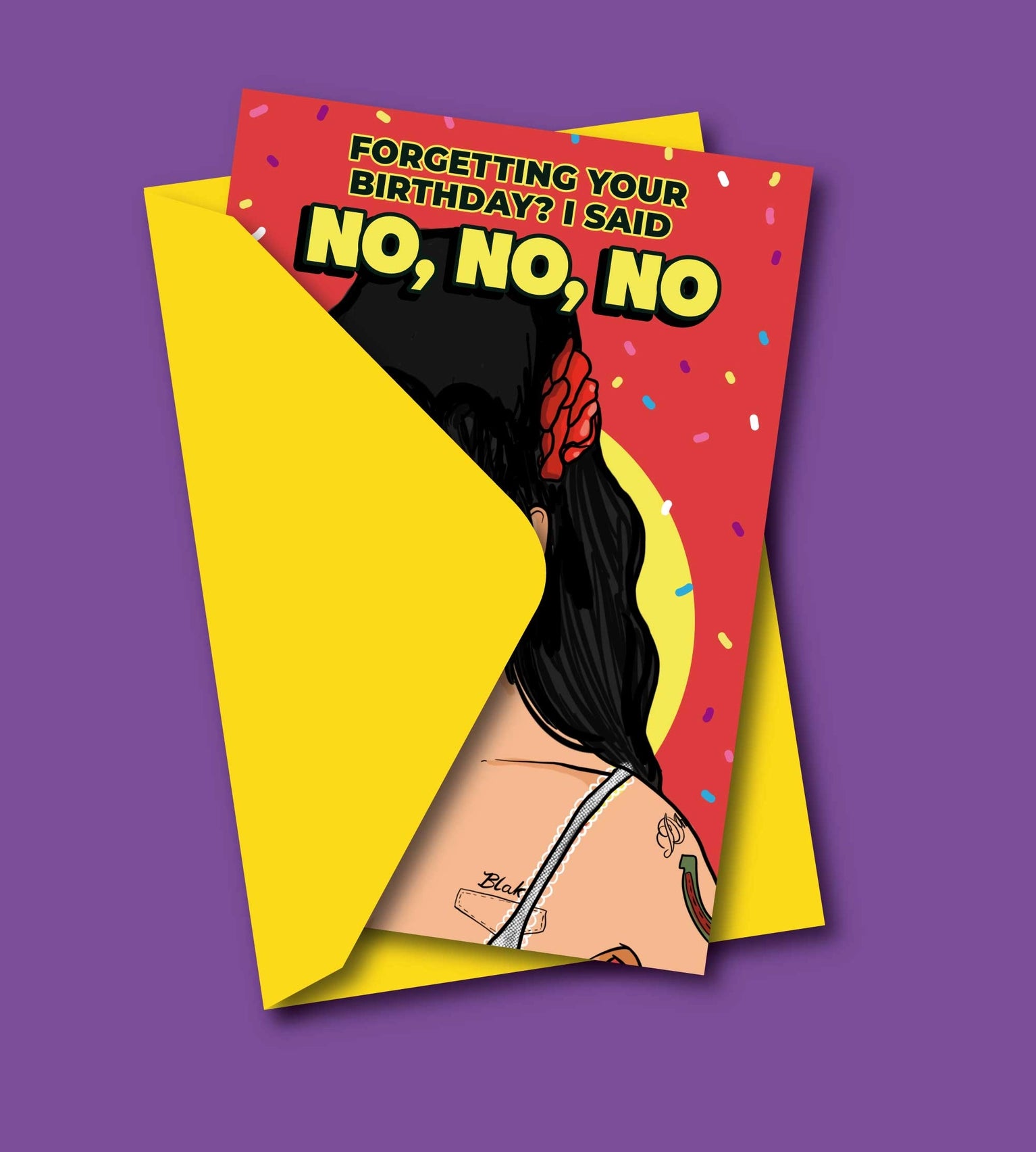 THE FORGETTING YOUR BDAY? NO, NO, NO! GREETING CARD  - VIA IAMINHATELOVE | Only €4 | NOW AVAILABLE TO SHOP at IAMINHATELOVE 