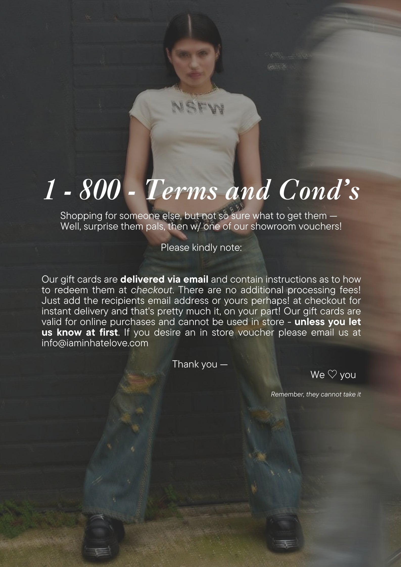 1 - 800 - THE GIFT CARD  - VIA IAMINHATELOVE | Only €75 | NOW AVAILABLE TO SHOP at IAMINHATELOVE
