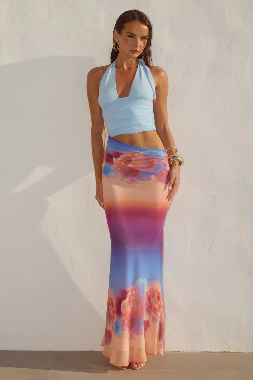 THE NOVA CUT OUT MAXI DRESS IN SUBTLE PASTEL  - VIA CURATED BY | Only €87 | NOW AVAILABLE TO SHOP at IAMINHATELOVE 
