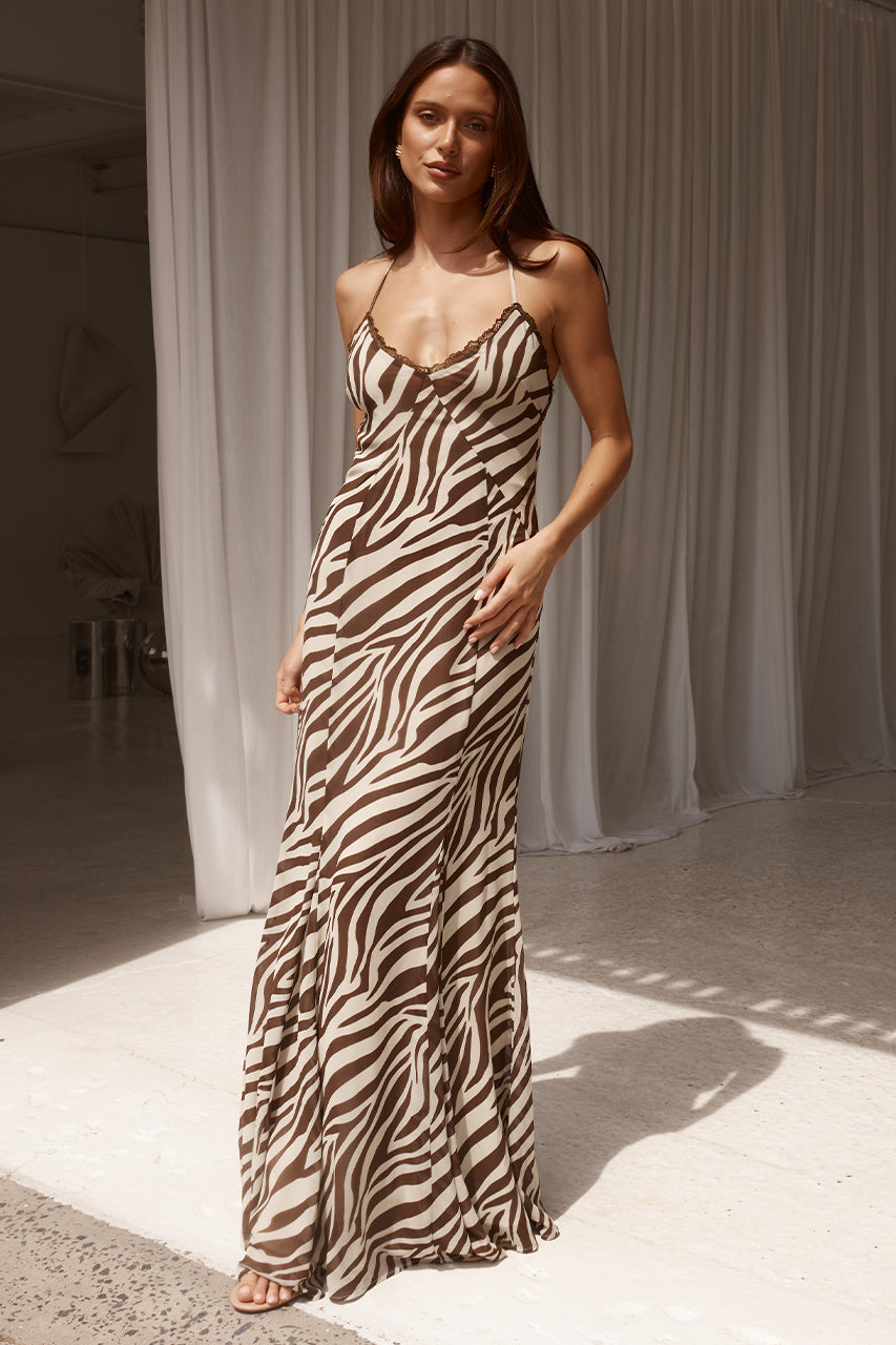 zebra maxi dress ZARA Size XS, S, M RUFFLED LONG ANIMAL PRINT | 8474/470/037 NWT low criss Zebra Print Maxi Dress