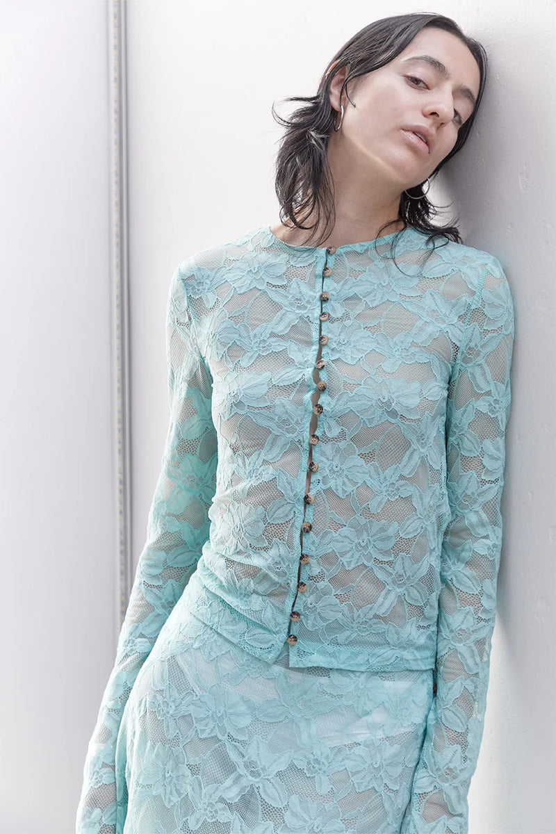 THE SILFEN STUDIO AIDA CARDIGAN IN TURQUOISE  - VIA SILFEN STUDIO | Only €64.99 | NOW AVAILABLE TO SHOP at IAMINHATELOVE 