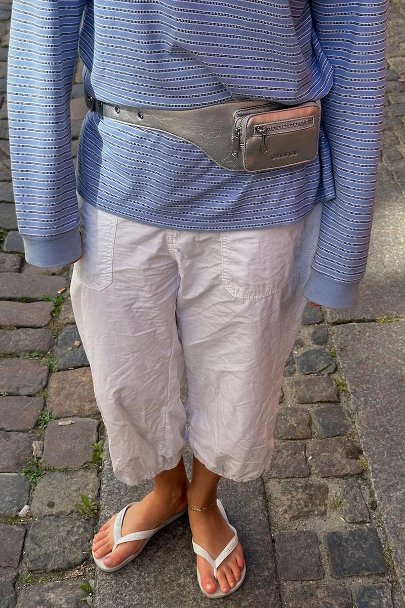THE ELIZA FESTIVAL BELT IN DISTRESSED VEGAN LEATHER - SILVER  - VIA SILFEN | Only €69.99 | NOW AVAILABLE TO SHOP at IAMINHATELOVE