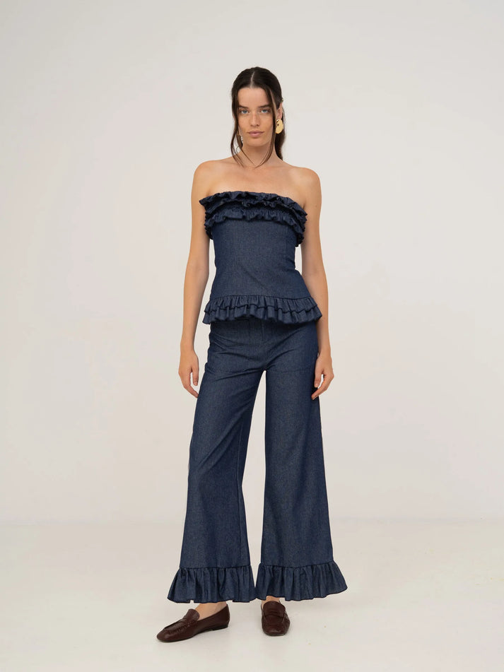 THE NOCTIS BLUE DENIM TOP  - VIA CARMEN SAYS | Only €78 | NOW AVAILABLE TO SHOP at IAMINHATELOVE 