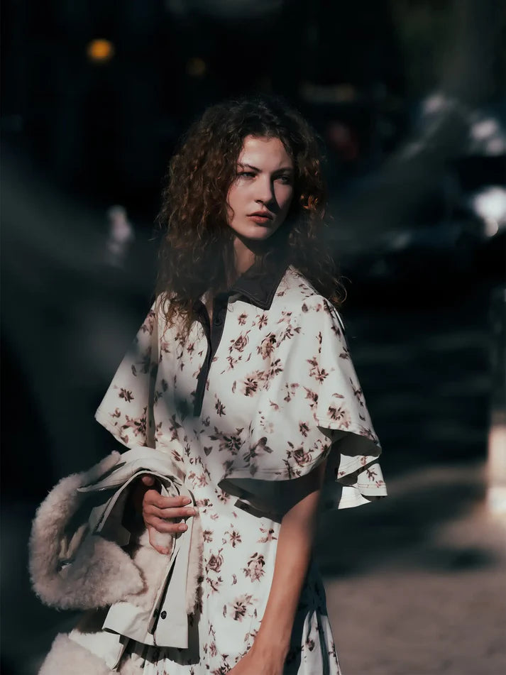 THE BROWN BLOOMS FLOWER PRINT MIDI DRESS  - VIA CARMEN SAYS | Only €94 | NOW AVAILABLE TO SHOP at IAMINHATELOVE 