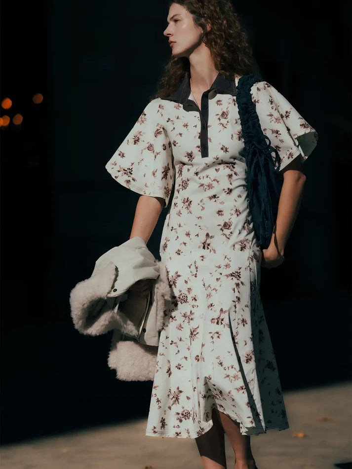THE BROWN BLOOMS FLOWER PRINT MIDI DRESS  - VIA CARMEN SAYS | Only €94 | NOW AVAILABLE TO SHOP at IAMINHATELOVE 