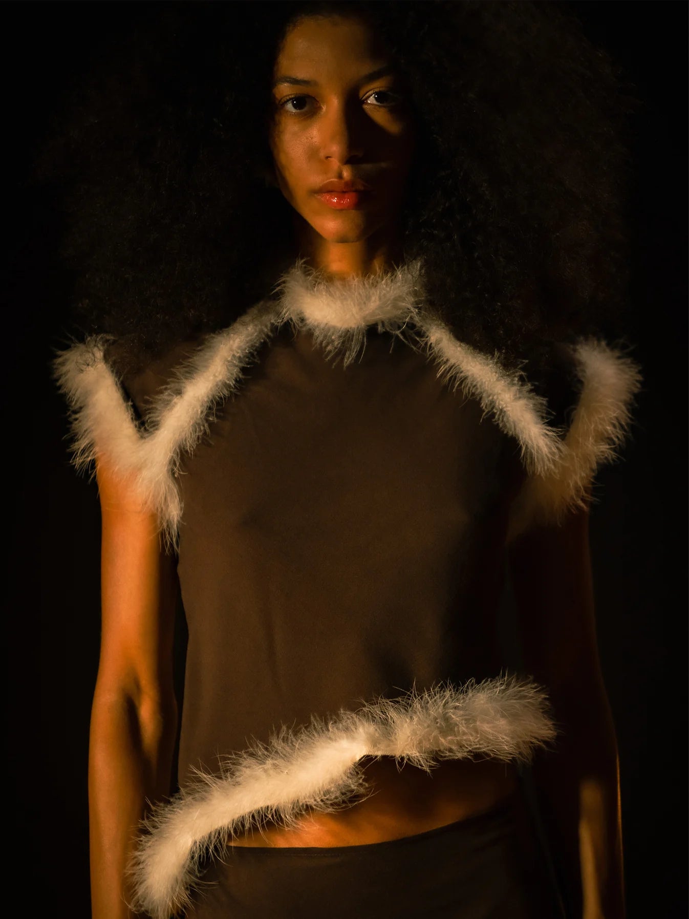 THE BROWN BALANCE FEATHER TOP  - VIA CARMEN SAYS | Only €78 | NOW AVAILABLE TO SHOP at IAMINHATELOVE 