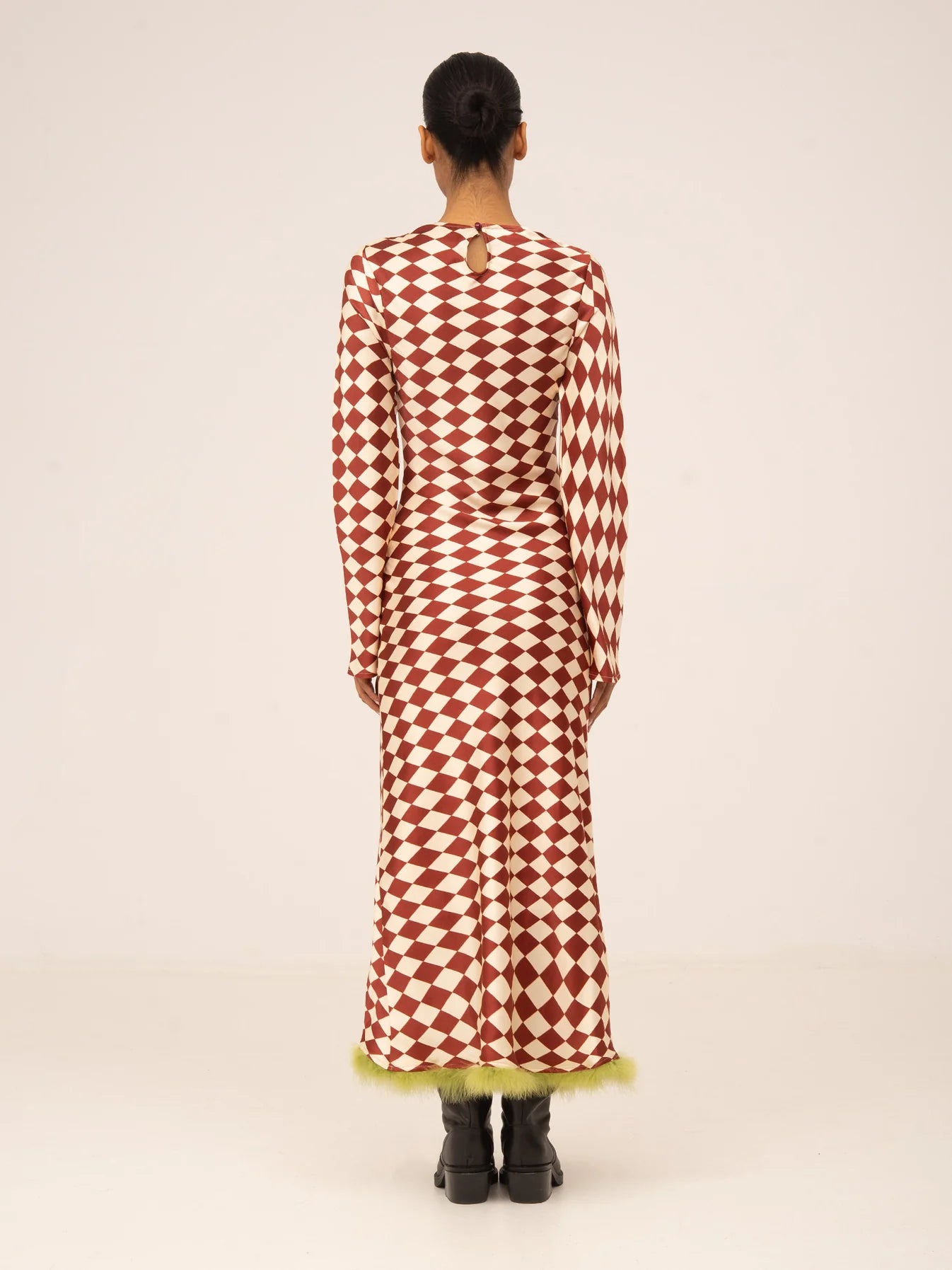 THE ELF DIAMOND PRINT RED FEATHER DRESS  - VIA CARMEN SAYS | Only €96 | NOW AVAILABLE TO SHOP at IAMINHATELOVE 