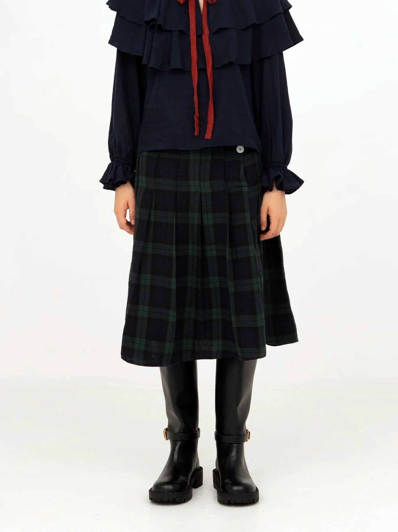 THE EVERMORE PLAID BLUE AND RED PLEATED SKIRT  - VIA CARMEN SAYS | Only €86 | NOW AVAILABLE TO SHOP at IAMINHATELOVE 