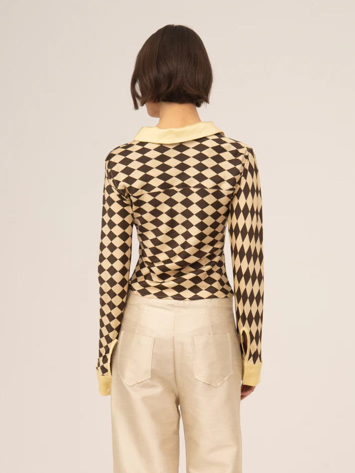 THE NOËL DIAMOND PRINT BROWN TOP  - VIA CARMEN SAYS | Only €73 | NOW AVAILABLE TO SHOP at IAMINHATELOVE 