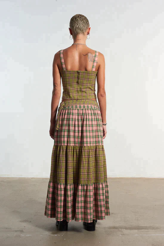 MIX CHECK MAXI SKIRT W/ OPEN SLIT  - VIA THE RAGGED PRIEST | Only €69 | NOW AVAILABLE TO SHOP at IAMINHATELOVE