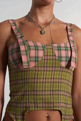MIX CHECK CORSET TOP - EXCLUSIVE Tops from THE RAGGED PRIEST - Just $66! SHOP NOW AT IAMINHATELOVE BOTH IN STORE FOR CYPRUS AND ONLINE WORLDWIDE