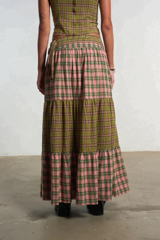 MIX CHECK MAXI SKIRT W/ OPEN SLIT  - VIA THE RAGGED PRIEST | Only €69 | NOW AVAILABLE TO SHOP at IAMINHATELOVE