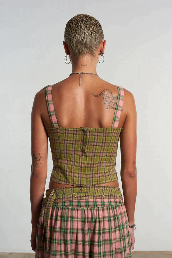 MIX CHECK CORSET TOP - EXCLUSIVE Tops from THE RAGGED PRIEST - Just $66! SHOP NOW AT IAMINHATELOVE BOTH IN STORE FOR CYPRUS AND ONLINE WORLDWIDE