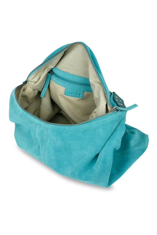 STEVIE SHOULDER BAG - GENUINE SUEDE LEATHER IN TURQUOISE  - VIA SILFEN STUDIO | Only €149 | NOW AVAILABLE TO SHOP at IAMINHATELOVE 