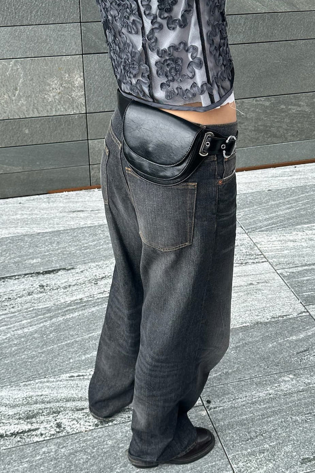THE ELIZA FESTIVAL BELT IN DISTRESSED VEGAN LEATHER - BLACK  - VIA SILFEN | Only €69 | NOW AVAILABLE TO SHOP at IAMINHATELOVE