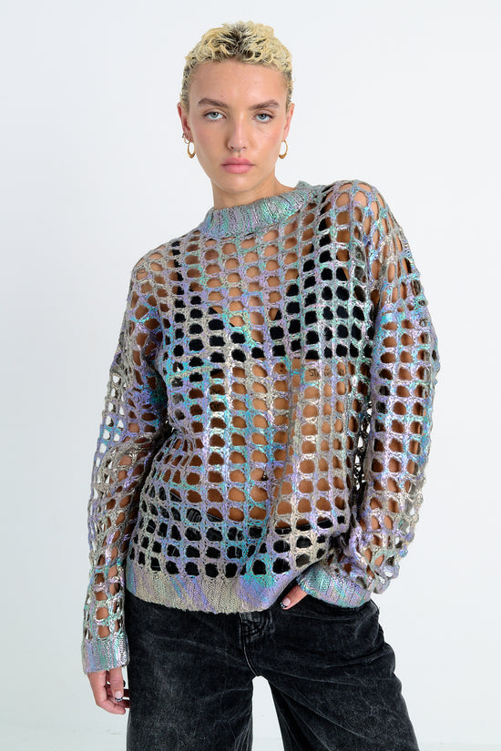 THE ELECTRO FOILED KNIT  - VIA THE RAGGED PRIEST | Only €77 | NOW AVAILABLE TO SHOP at IAMINHATELOVE