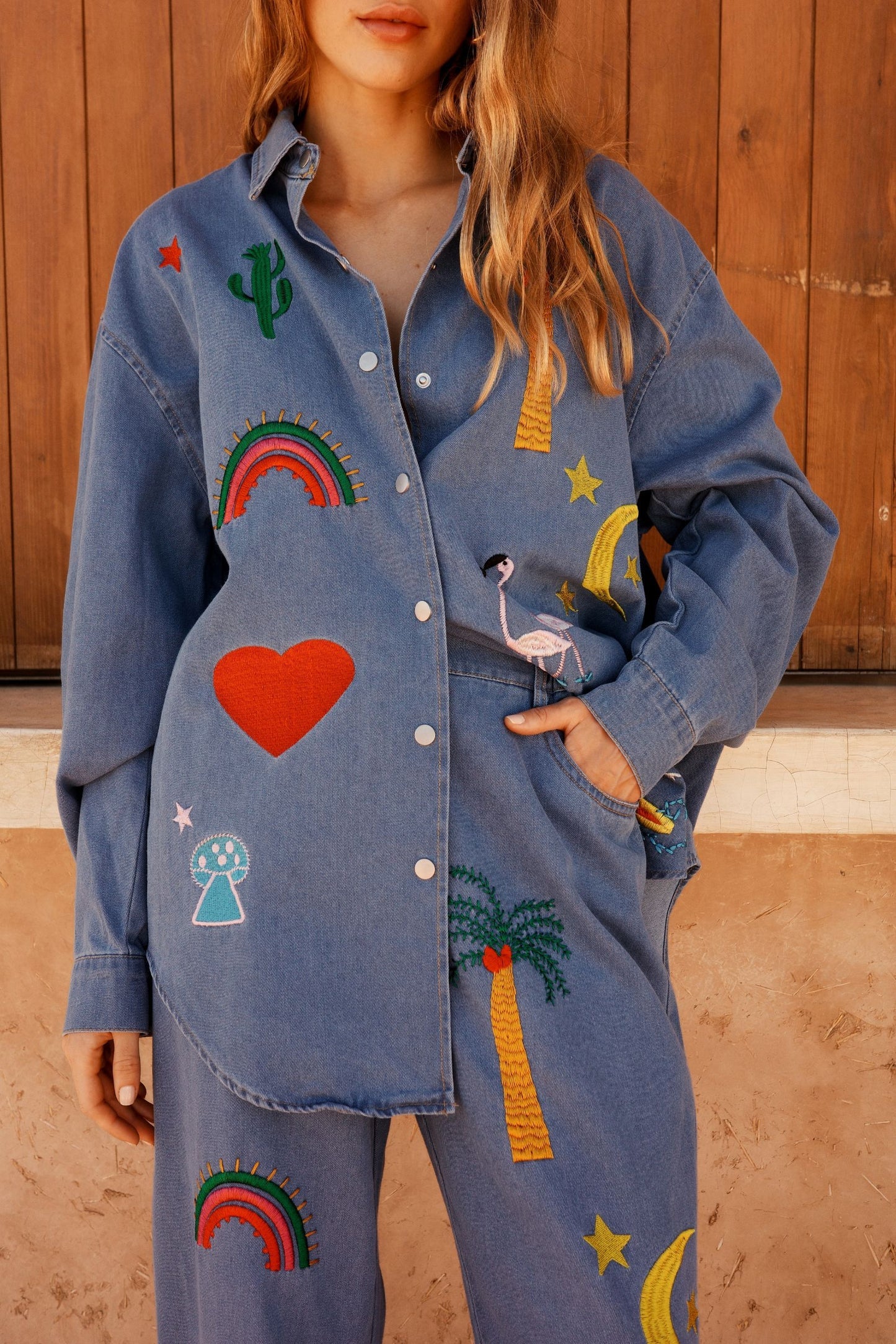 THE OZZY DENIM DUO - THE EMBELLISHED SHIRT  - VIA CURATED BY | Only €74 | NOW AVAILABLE TO SHOP at IAMINHATELOVE 