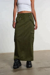 VILLAIN PINSTRIPE MAXI SKIRT - EXCLUSIVE Skirts from THE RAGGED PRIEST - Just $89! SHOP NOW AT IAMINHATELOVE BOTH IN STORE FOR CYPRUS AND ONLINE WORLDWIDE