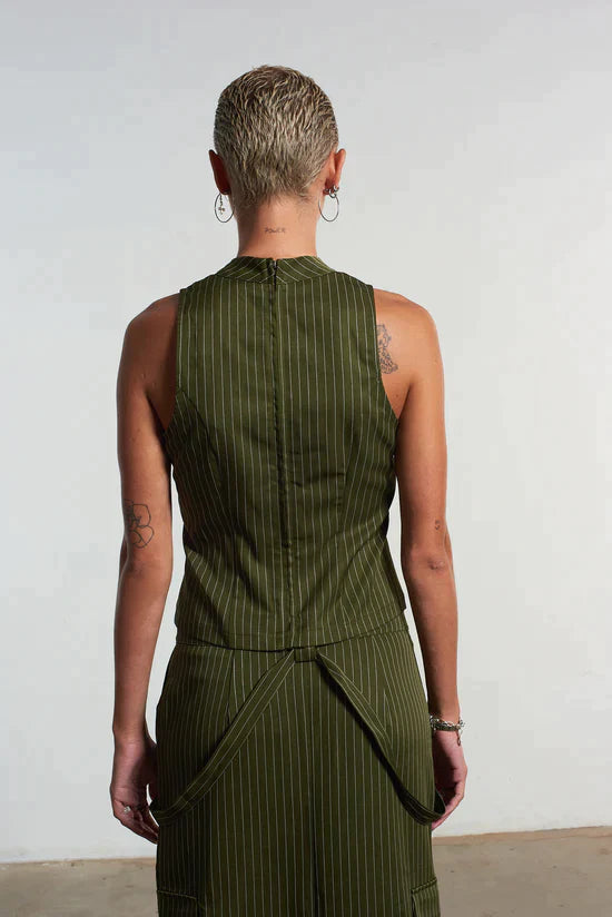 VILLAIN PINSTRIPE TOP  - VIA THE RAGGED PRIEST | Only €63 | NOW AVAILABLE TO SHOP at IAMINHATELOVE