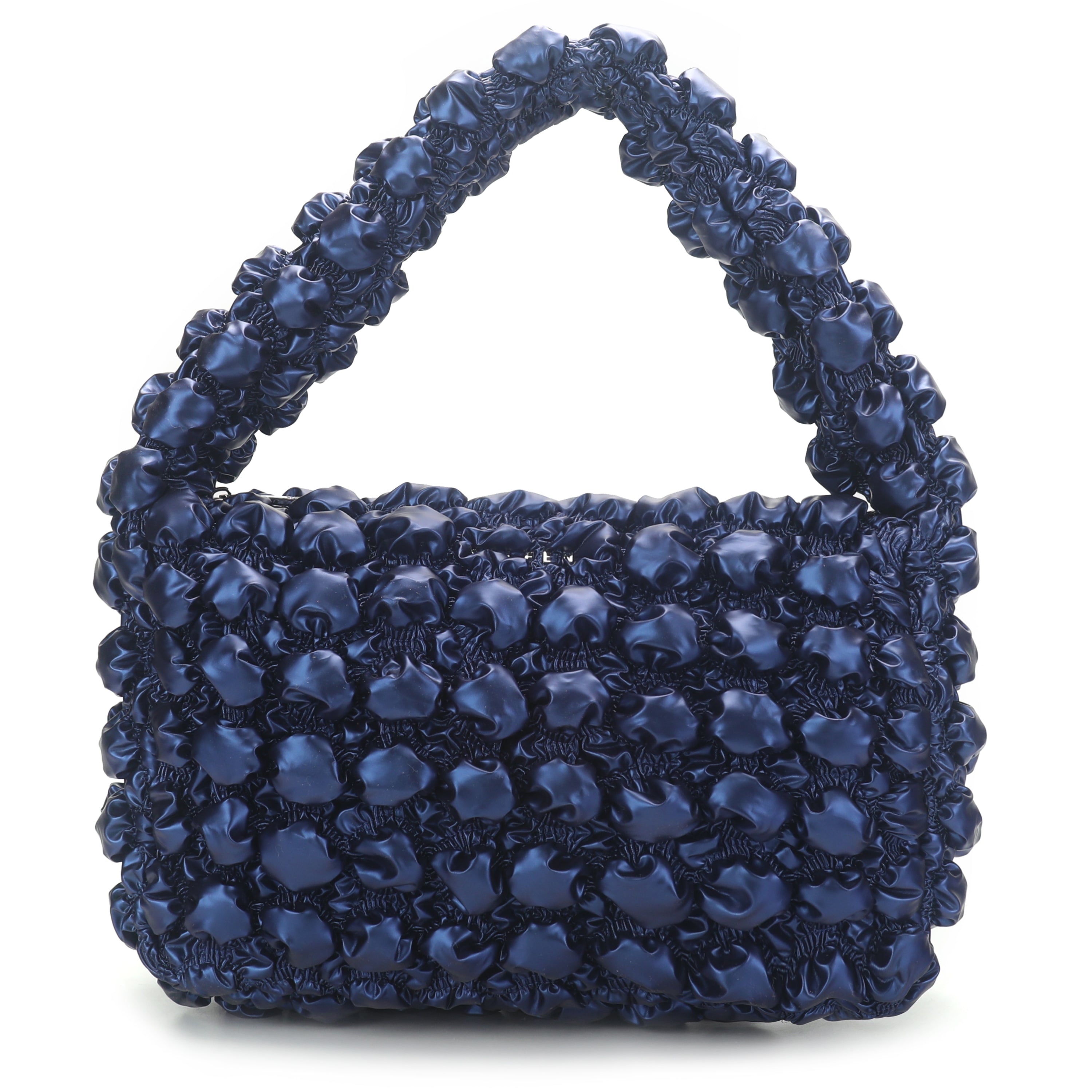 THE RECYCLED LEILA QUILTED SHOULDER BAG - METALLIC BLUE  - VIA SILFEN | Only €72 | NOW AVAILABLE TO SHOP at IAMINHATELOVE