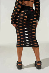 NIGHTFALL OPEN KNIT MIDI SKIRT - EXCLUSIVE Skirts from THE RAGGED PRIEST - Just $49.00! SHOP NOW AT IAMINHATELOVE BOTH IN STORE FOR CYPRUS AND ONLINE WORLDWIDE