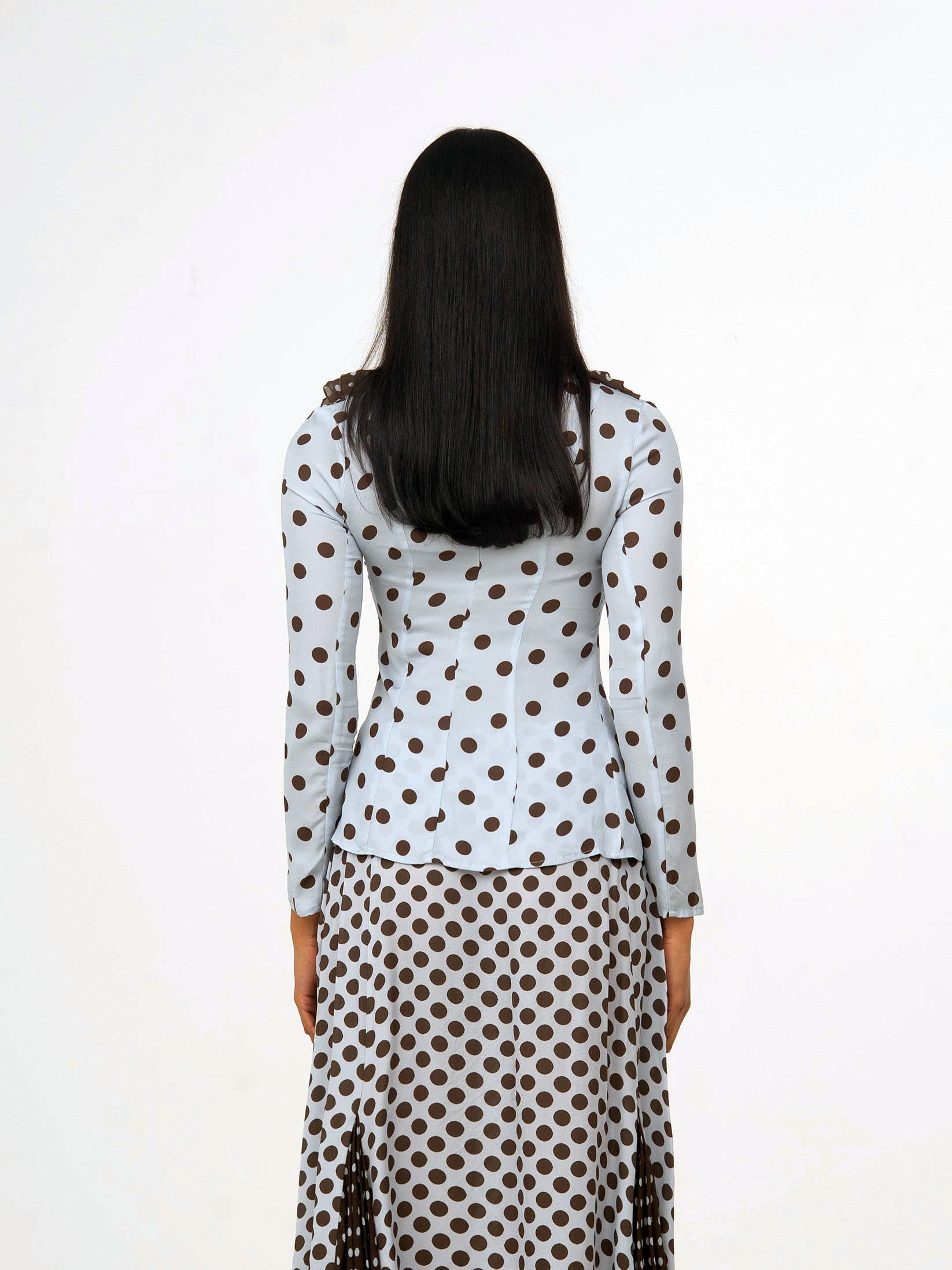 THE BLUE X BROWN POLKA DOT BLOUSE  - VIA CARMEN SAYS | Only €73 | NOW AVAILABLE TO SHOP at IAMINHATELOVE 