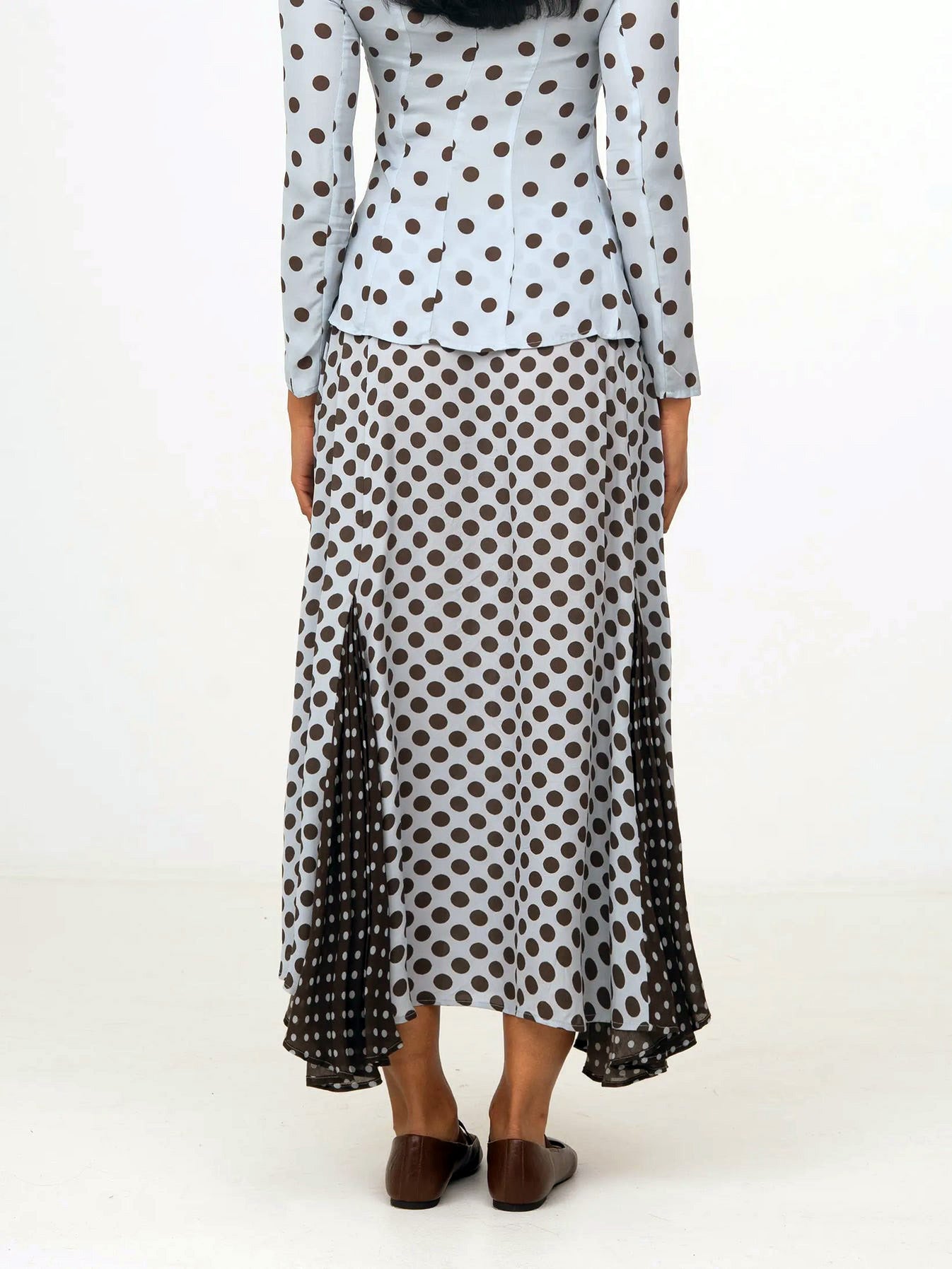 THE BLUE X BROWN POLKA DOT SKIRT  - VIA CARMEN SAYS | Only €78 | NOW AVAILABLE TO SHOP at IAMINHATELOVE 