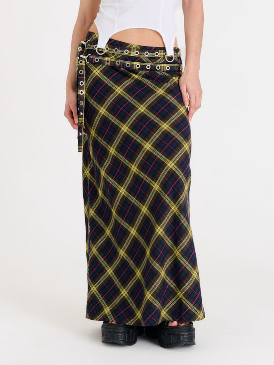 VICIOUS CHECK MAXI SKIRT  - VIA THE RAGGED PRIEST | Only €67.20 | NOW AVAILABLE TO SHOP at IAMINHATELOVE