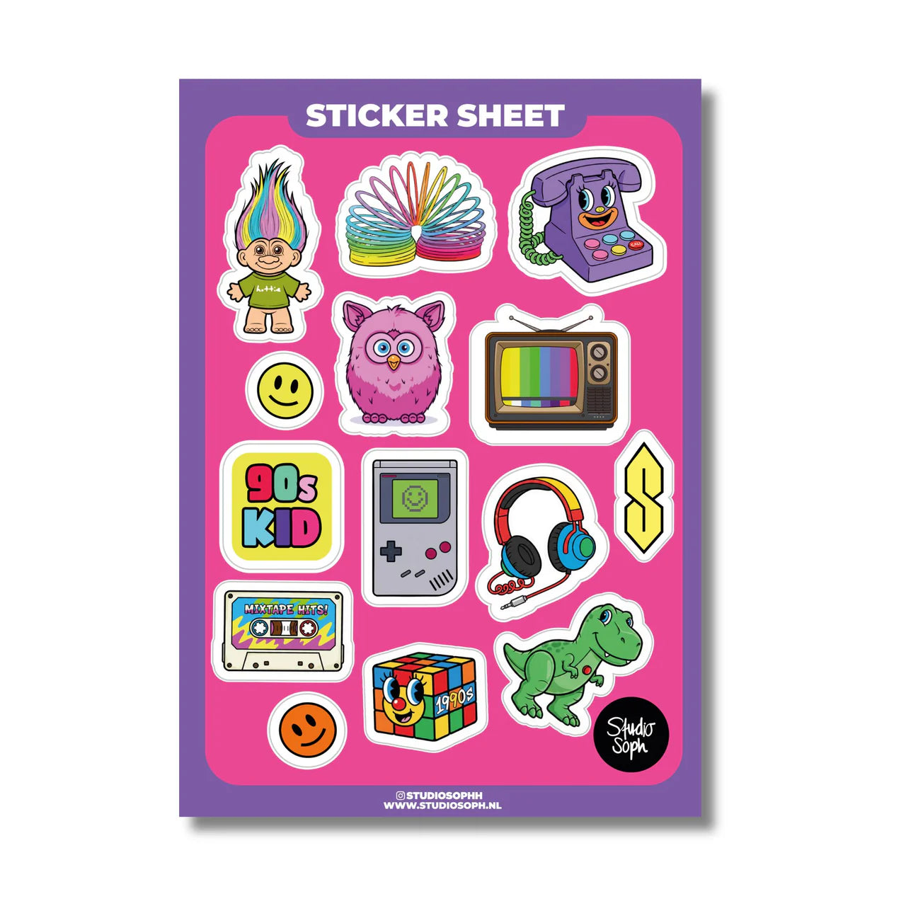 THE NINETIES KID STICKER SHEET  - VIA IAMINHATELOVE | Only €6 | NOW AVAILABLE TO SHOP at IAMINHATELOVE 