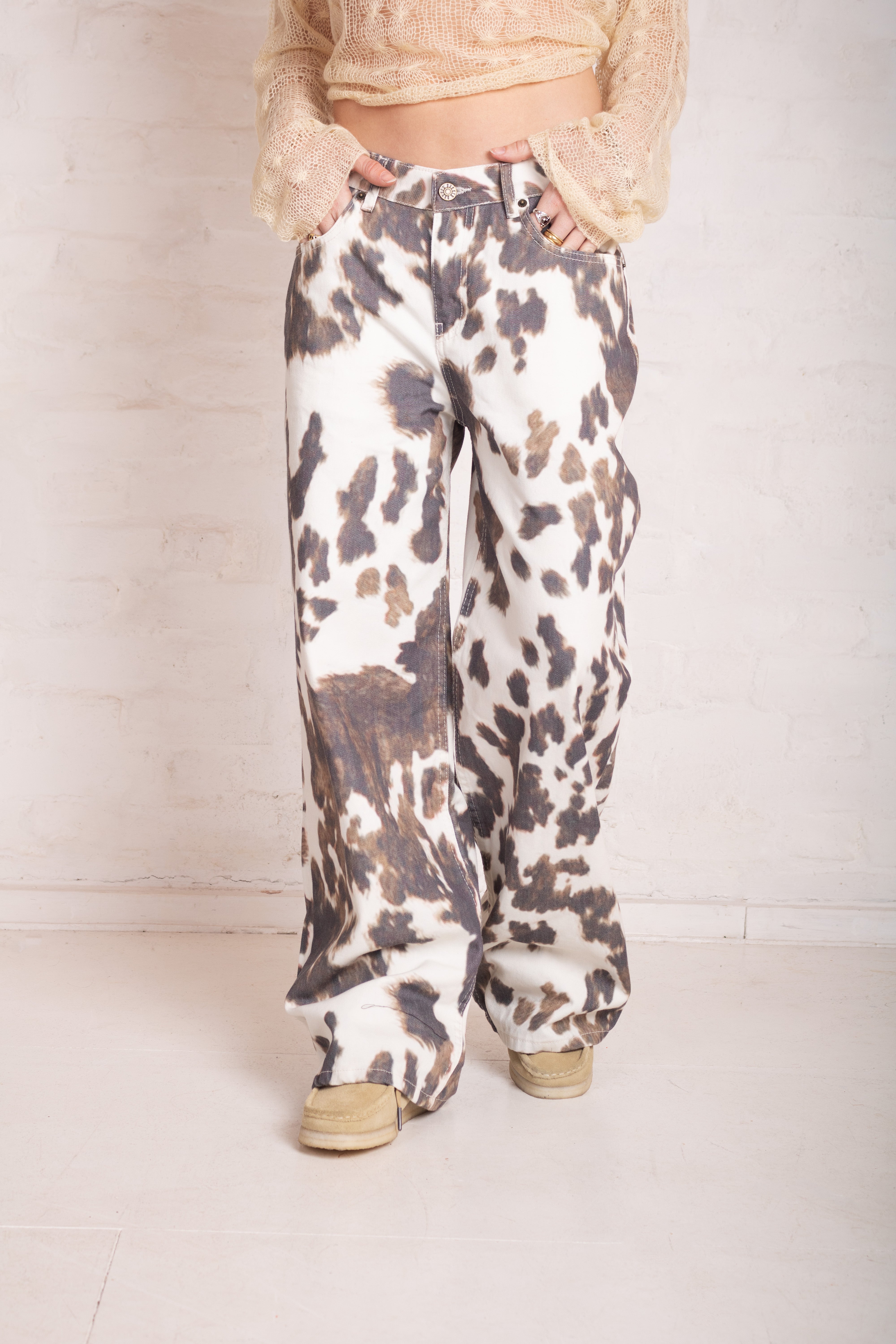 THE PELT COW PRINT RELEASE DENIM  - VIA THE RAGGED PRIEST | Only €97 | NOW AVAILABLE TO SHOP at IAMINHATELOVE