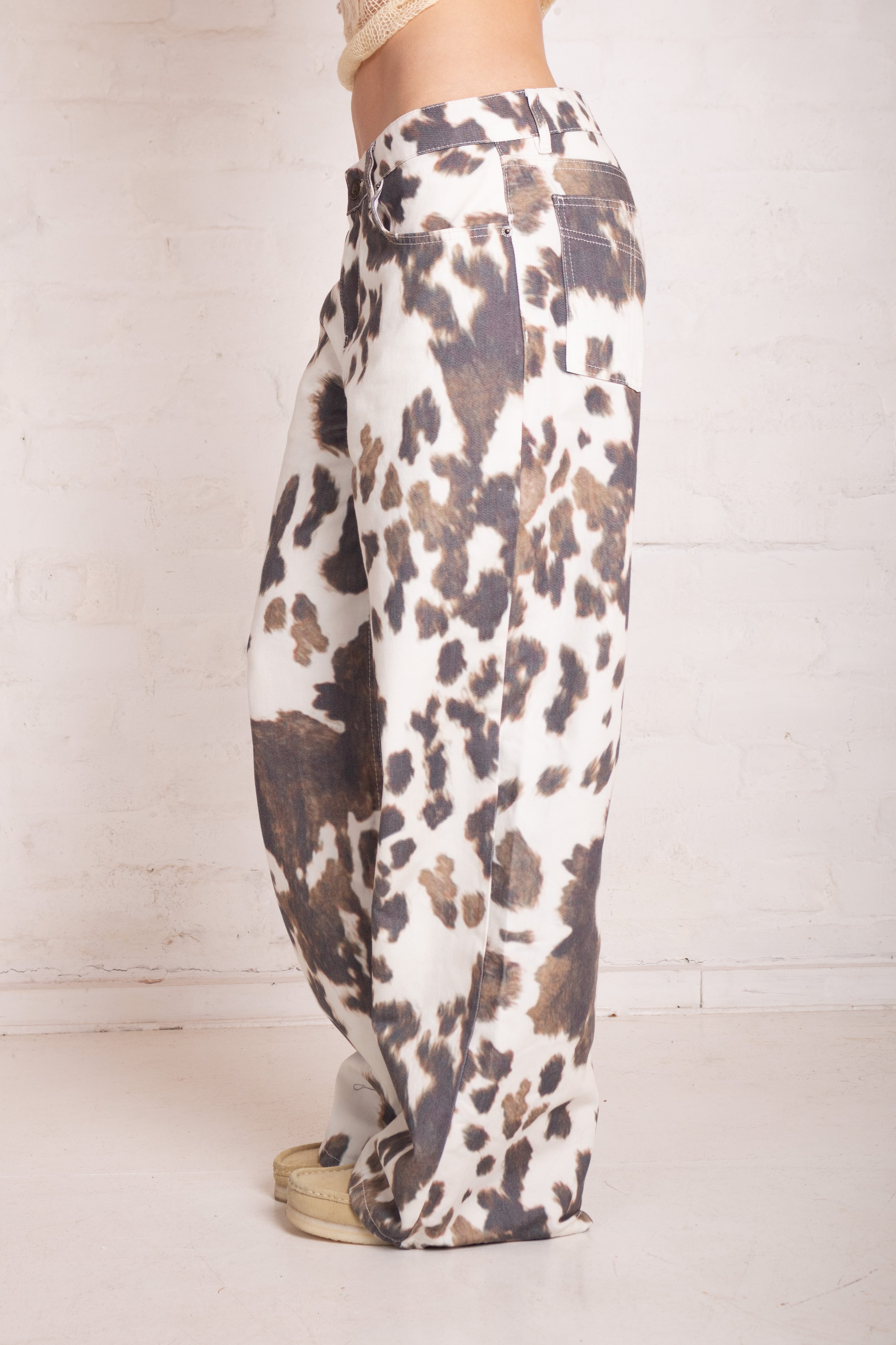THE PELT COW PRINT RELEASE DENIM  - VIA THE RAGGED PRIEST | Only €103 | NOW AVAILABLE TO SHOP at IAMINHATELOVE